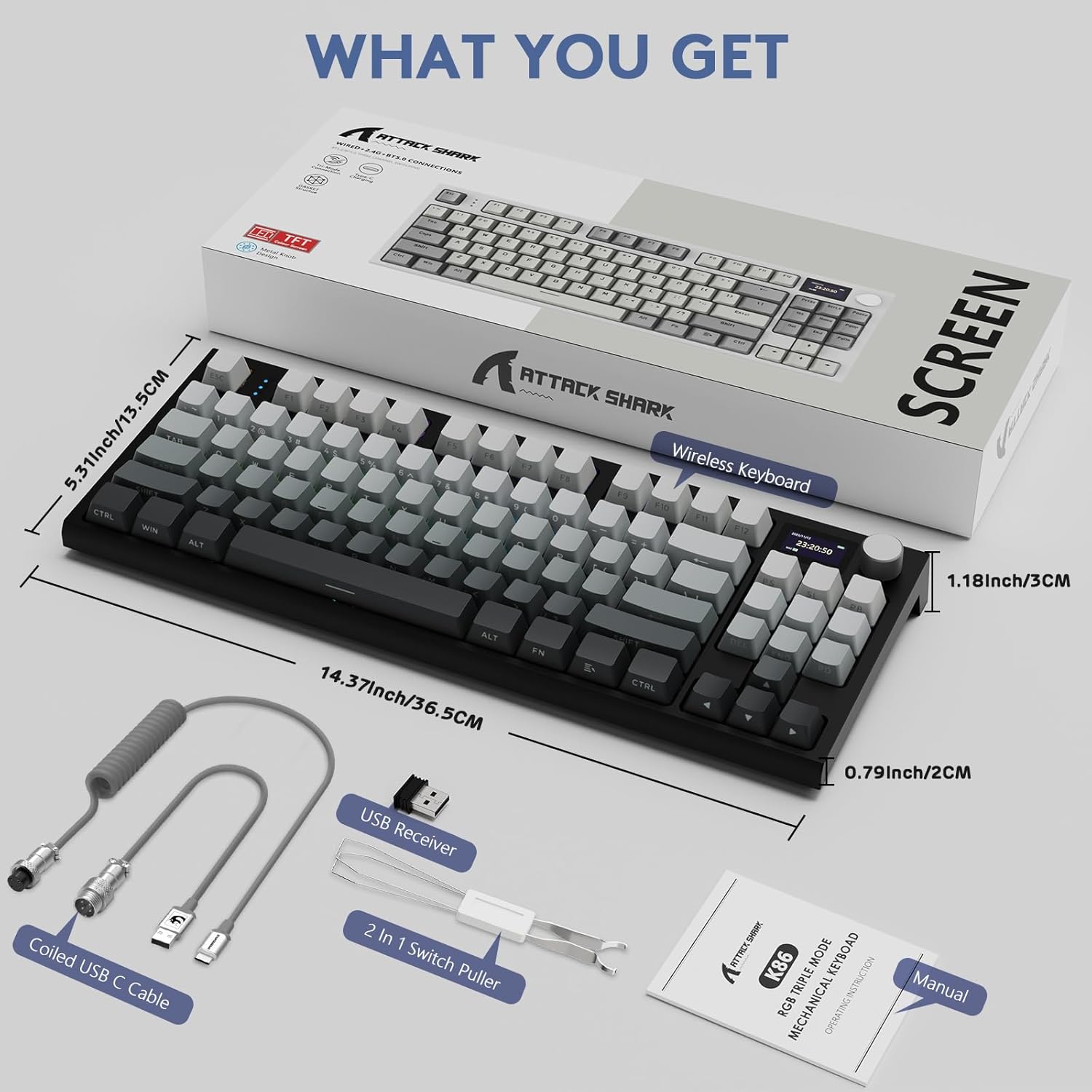 ATTACK SHARK K86 Wireless Mechanical Keyboard view 10