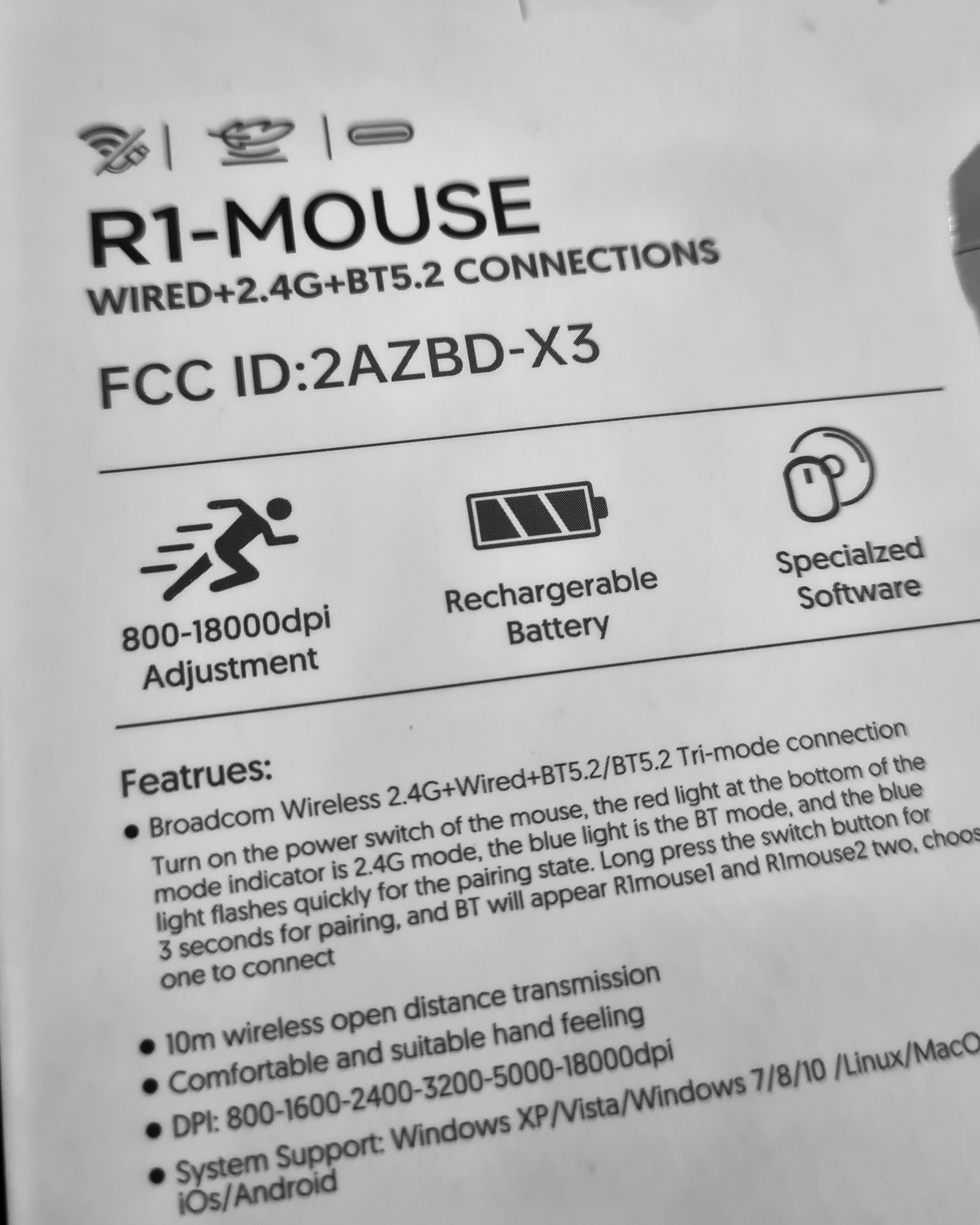 ATTACK SHARK R1 Wireless Gaming Mouse view 7