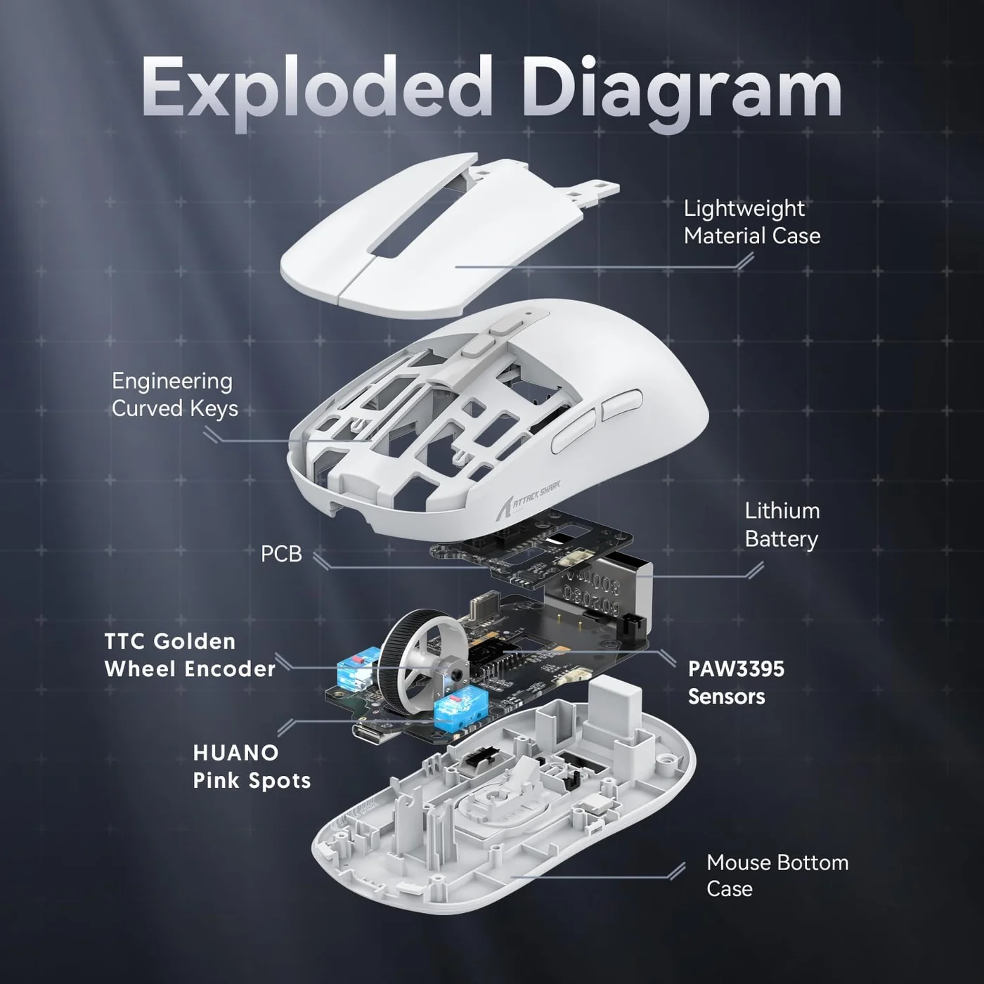 ATTACK SHARK X6 Gaming Mouse view 6