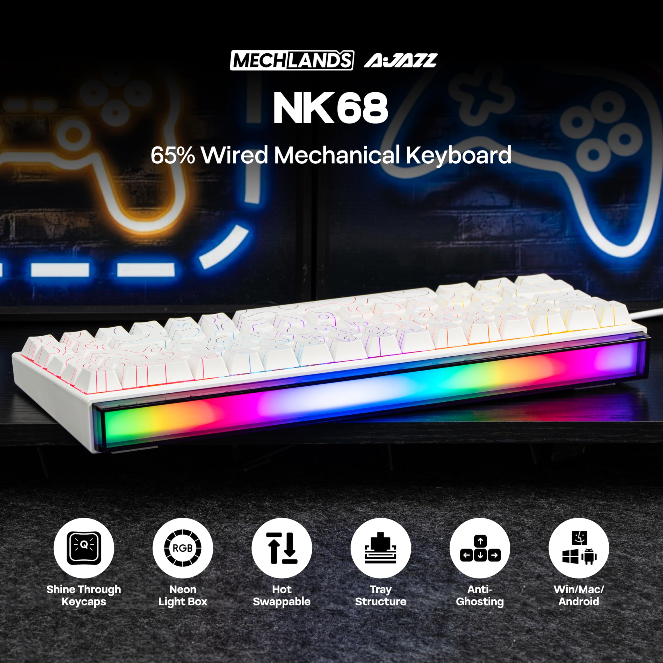 Ajazz NK68 Keyboard view 3