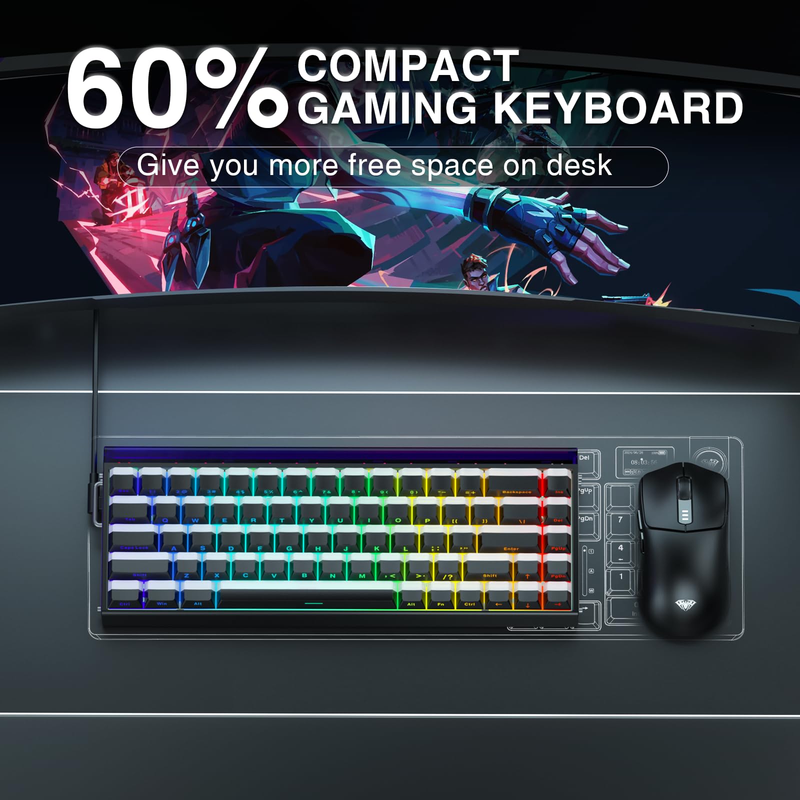 Aula Hero 68 HE Keyboard view 8