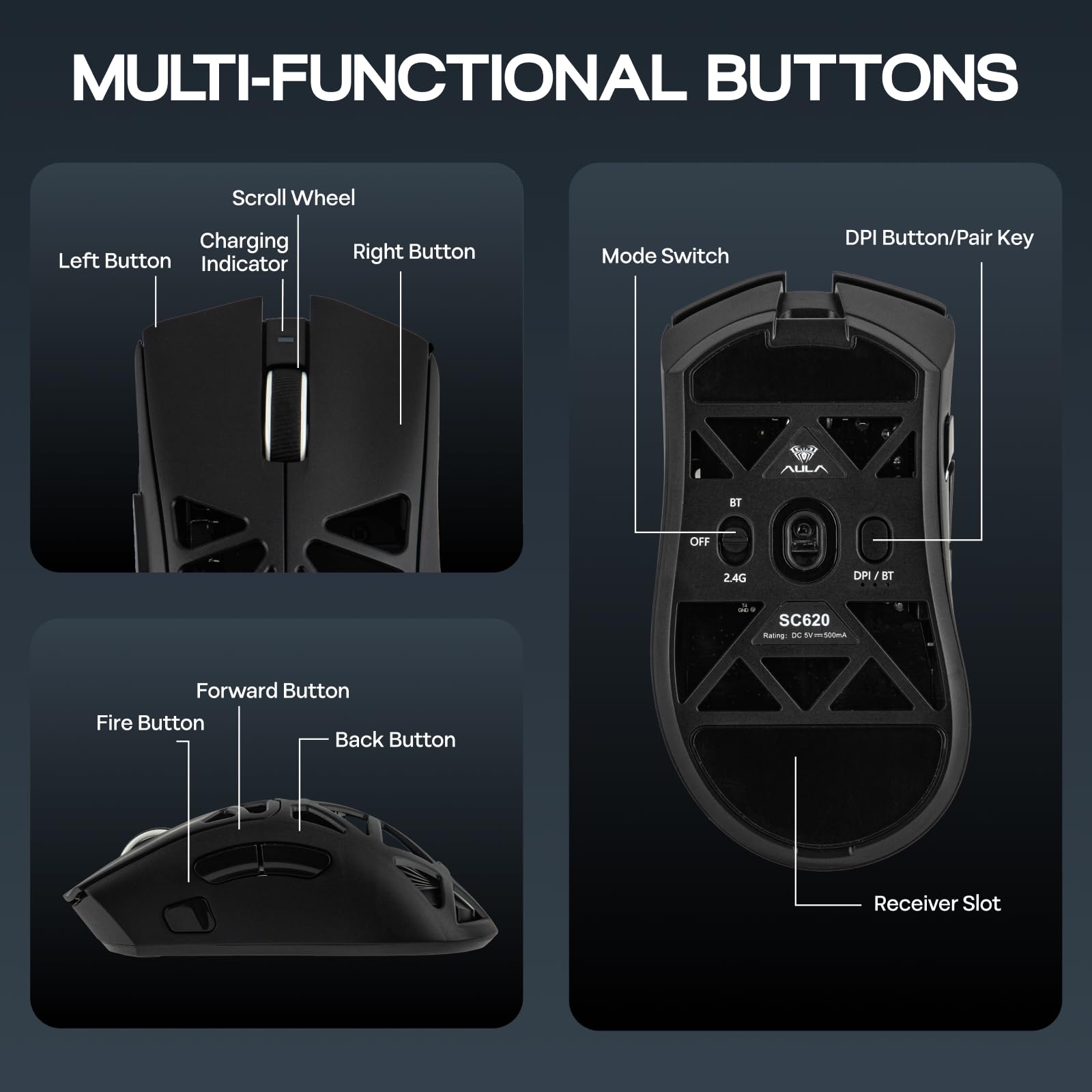 Aula SC620 Wireless Mouse view 7