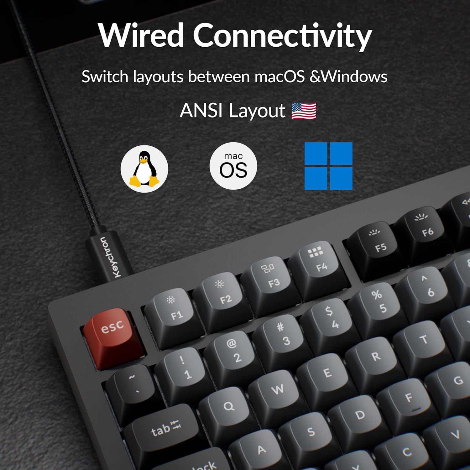 Keychron V1 QMK Custom Mechanical Keyboard view 4