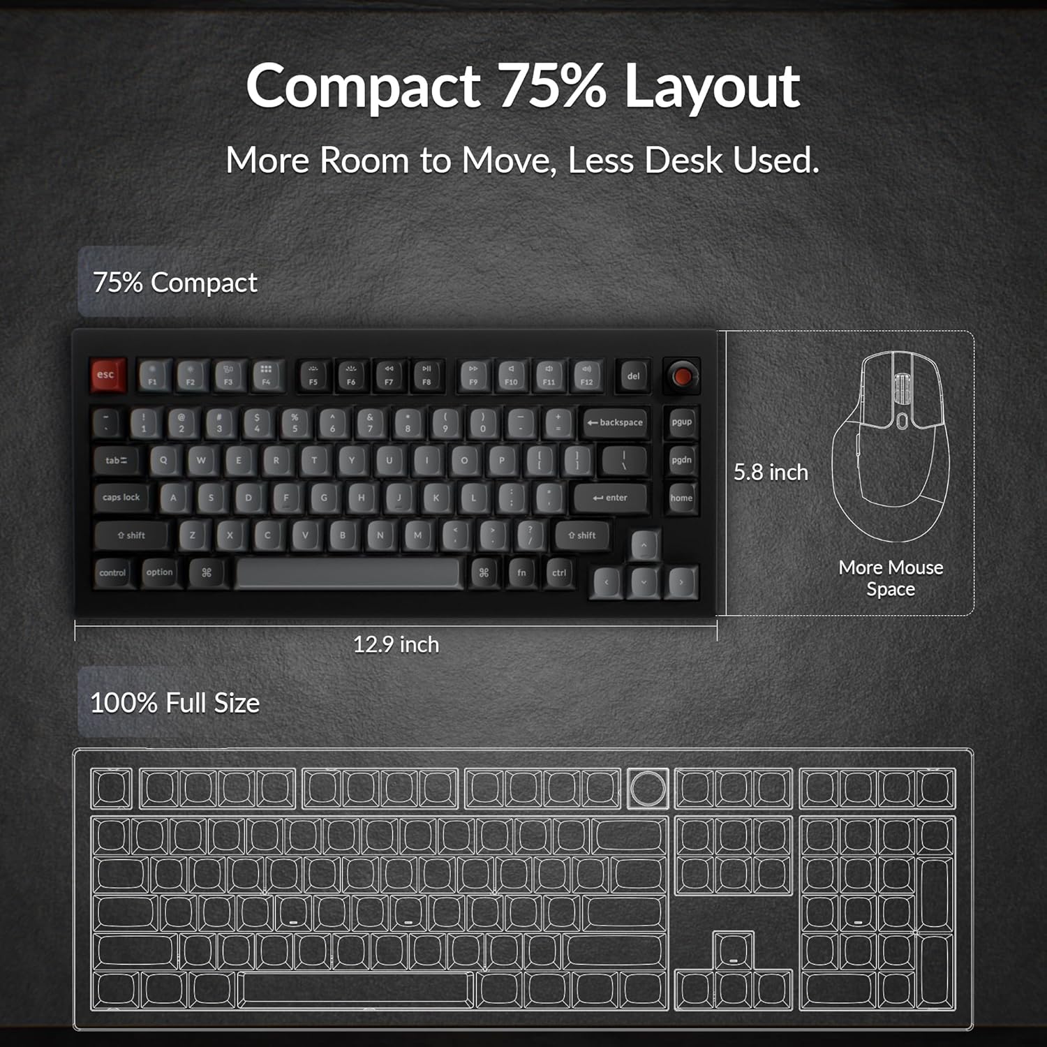 Keychron V1 QMK Custom Mechanical Keyboard view 3