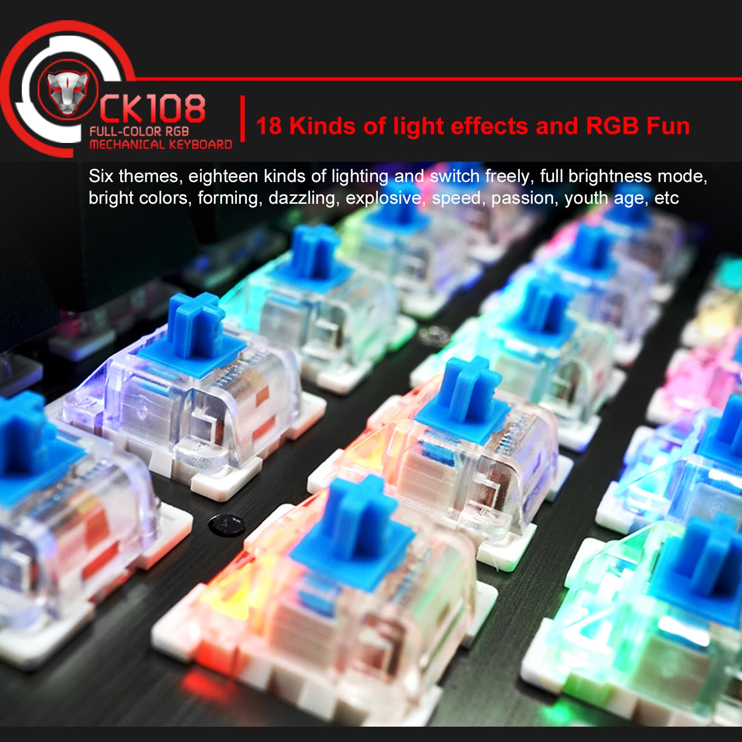 Motospeed CK108 Mechanical Keyboard view 8
